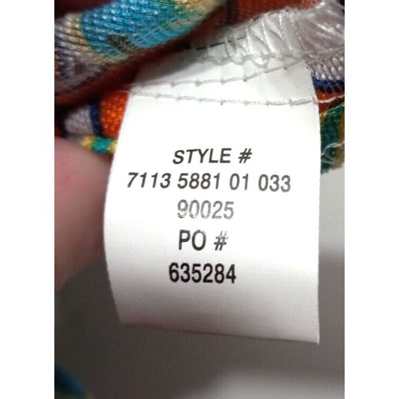 Multiples Small Sheer Bright Floral Button Front Blouse Pockets Roll Tab Sleeves - Picture 13 of 13